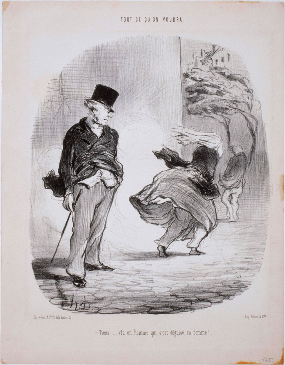 Alles was man will - Schau... Da ist ein Mann, der sich als Frau verkleidet hat... von Honoré Daumier