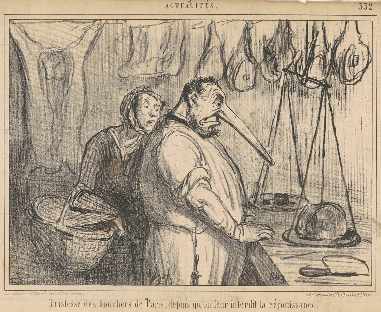 Traurigkeit der Metzger von Paris von Honoré Daumier