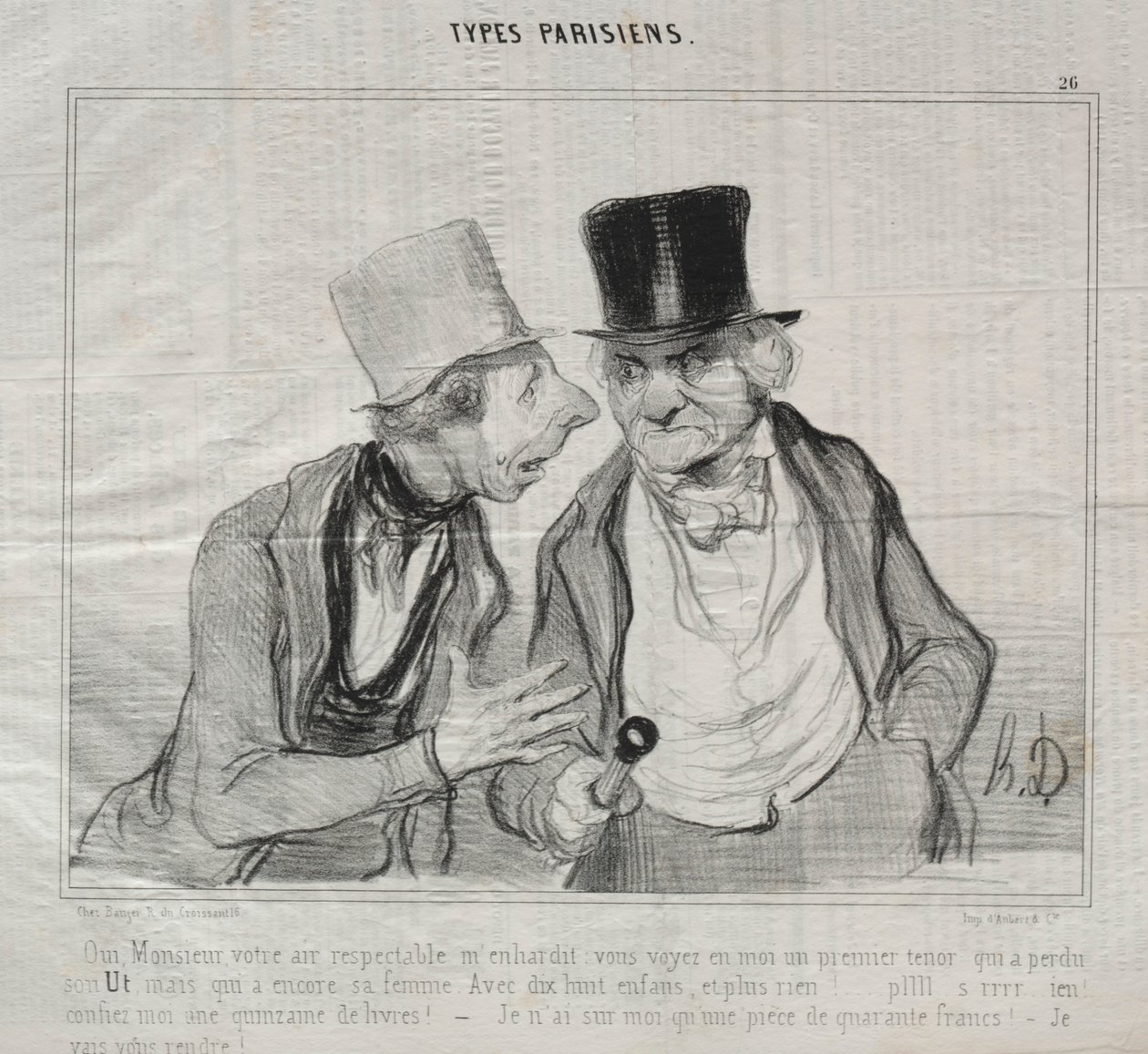 Typen Parisiens, Platte 26: Ja, Sir, Ihr respektables Auftreten ermutigt mich..., 29. Mai 1840 von Honoré Daumier