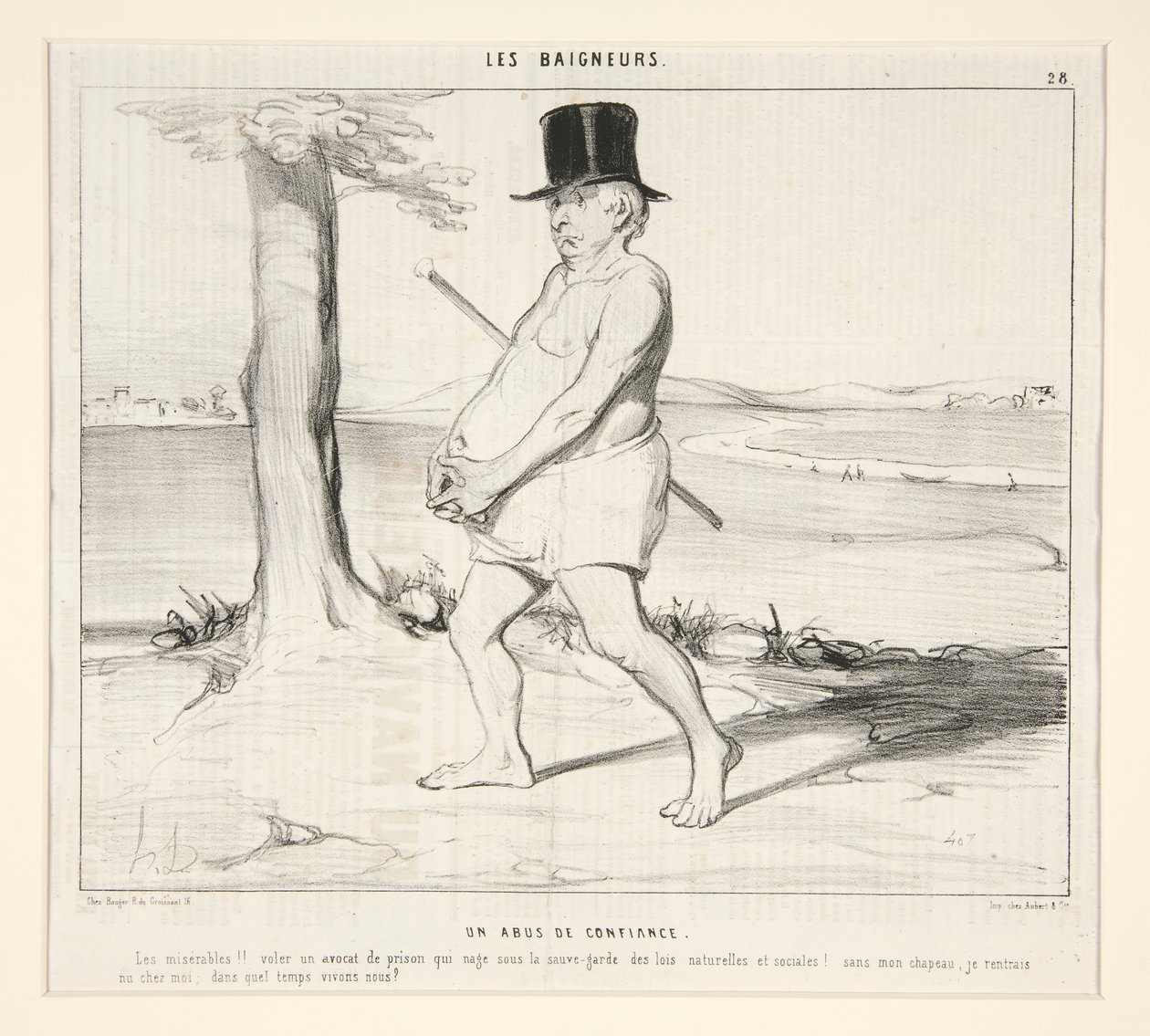 Ein Vertrauensmissbrauch. Die Elenden!! einen Gefängnisanwalt bestehlen, der unter dem Schutz der natürlichen und sozialen Gesetze schwimmt! von Honoré Daumier