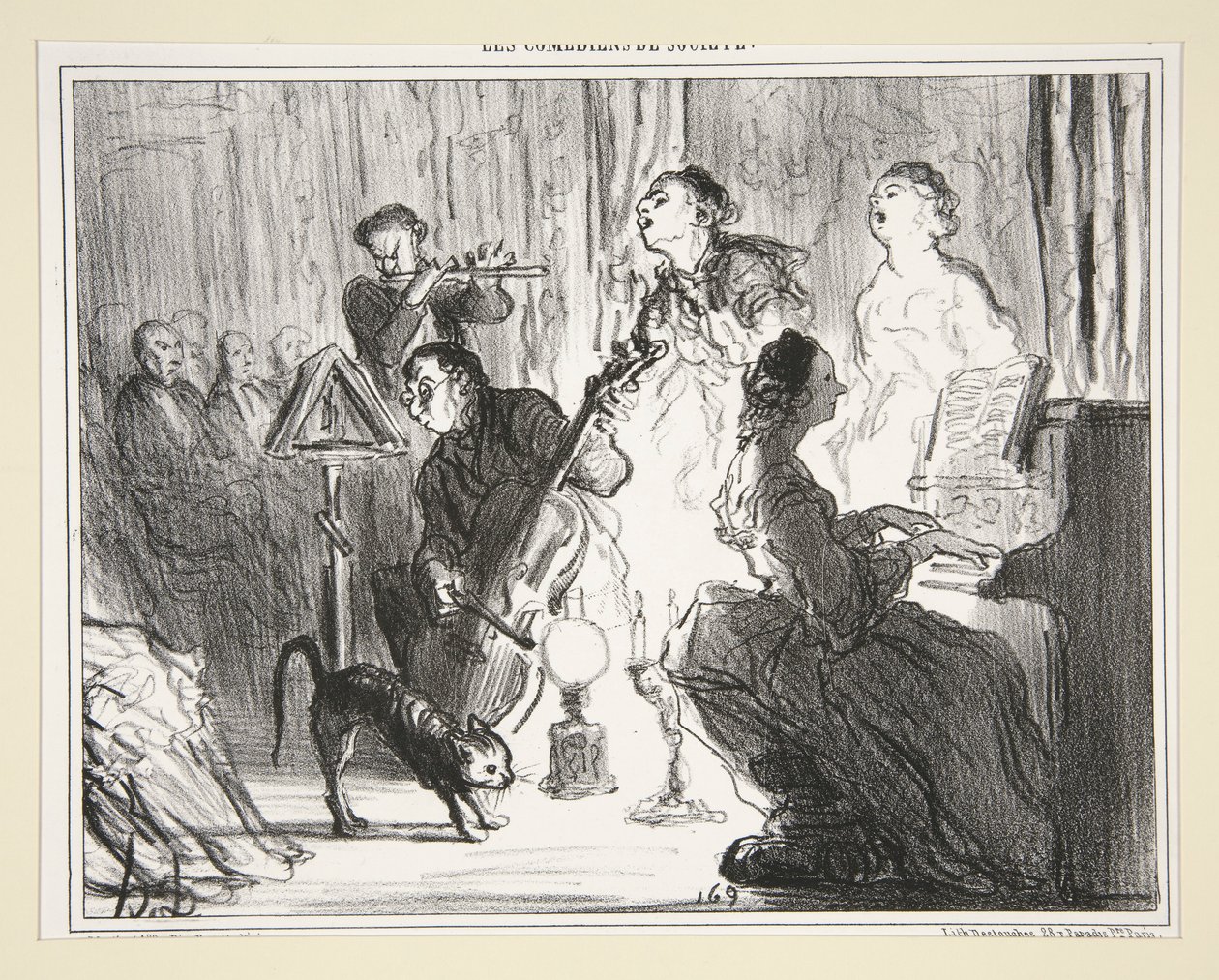 Ein Orchester in einem sehr anständigen Haus, Nr. 8 aus Les Comédiens de Société von Honoré Daumier