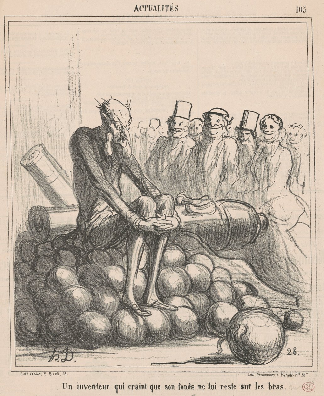 Ein Erfinder, der fürchtet, dass sein Kapital ihm bleibt ... von Honoré Daumier