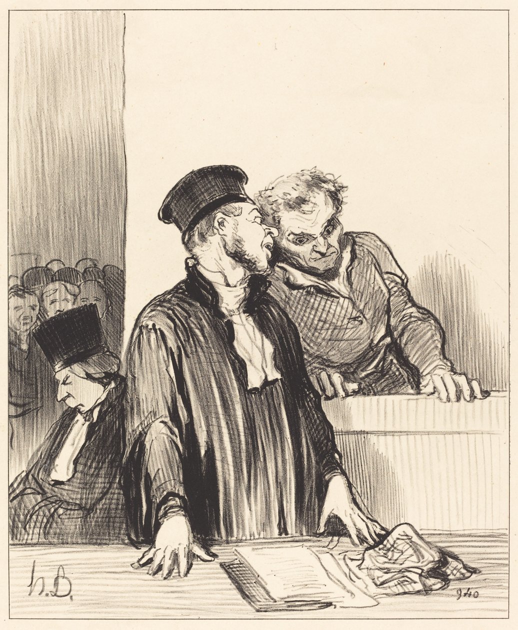 Hier ist die Staatsanwaltschaft, die Ihnen unangenehme Dinge sagt... von Honoré Daumier
