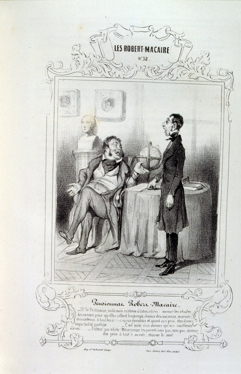 Illustrationen über Ideen und Legenden Philipon unter dem Titel Les Cent und Robert Macaire von Honoré Daumier