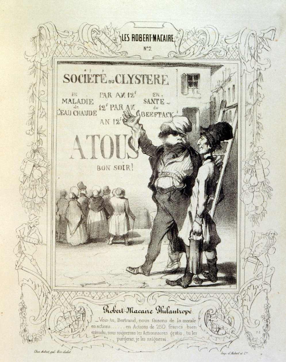 Illustrationen über Ideen und Legenden von Philipon unter dem Titel Les Cent und Robert Macaire von Honoré Daumier