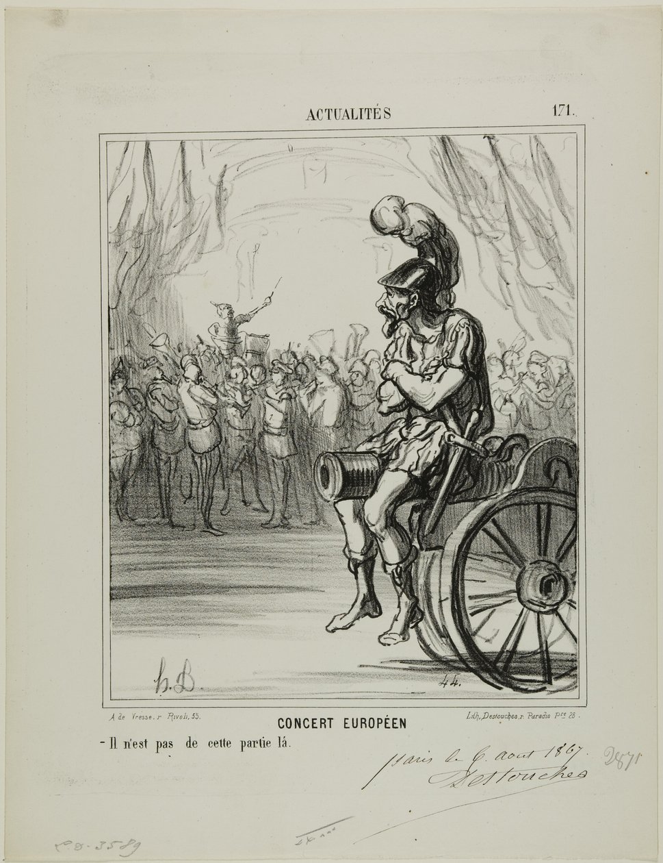 Ein europäisches Konzert. Nicht erlaubt, an diesem Teil teilzunehmen, Platte 171 aus Actualités von Honoré Victorin Daumier