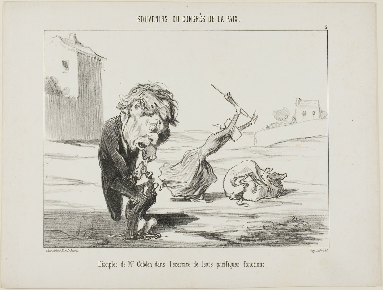Anhänger von Herrn Cobden, die ihre friedlichen Funktionen ausüben, Tafel 5 aus Souvenirs Du Congres De La Paix von Honoré Victorin Daumier