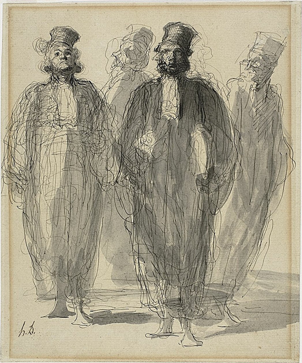 Vier Anwälte von Honoré Victorin Daumier