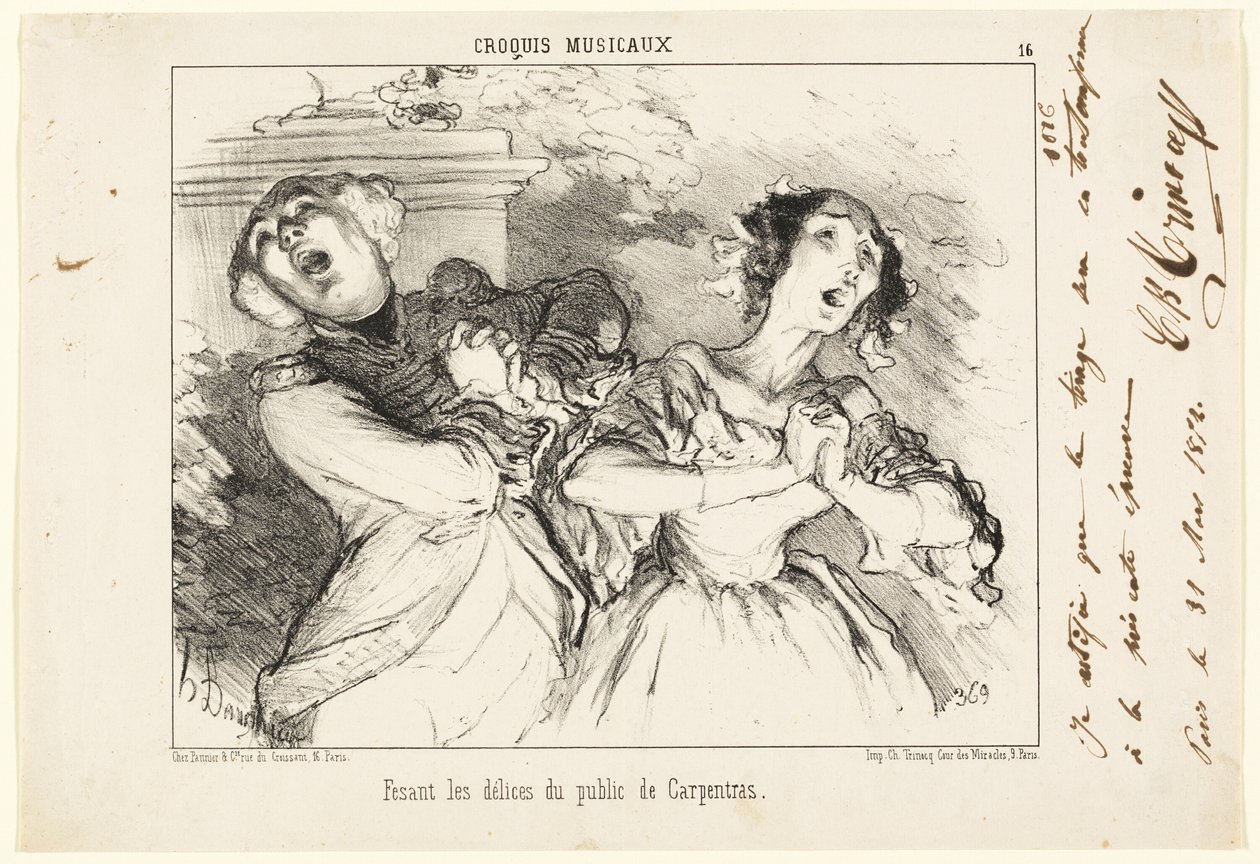 Die Freuden von Carpentras, Platte 16 aus Croquis Musicaux von Honoré Victorin Daumier