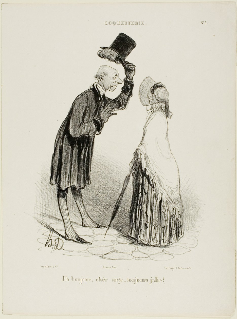 „Hallo, Engel, immer hübsch...“, Platte 3 aus Koketterie von Honoré Victorin Daumier