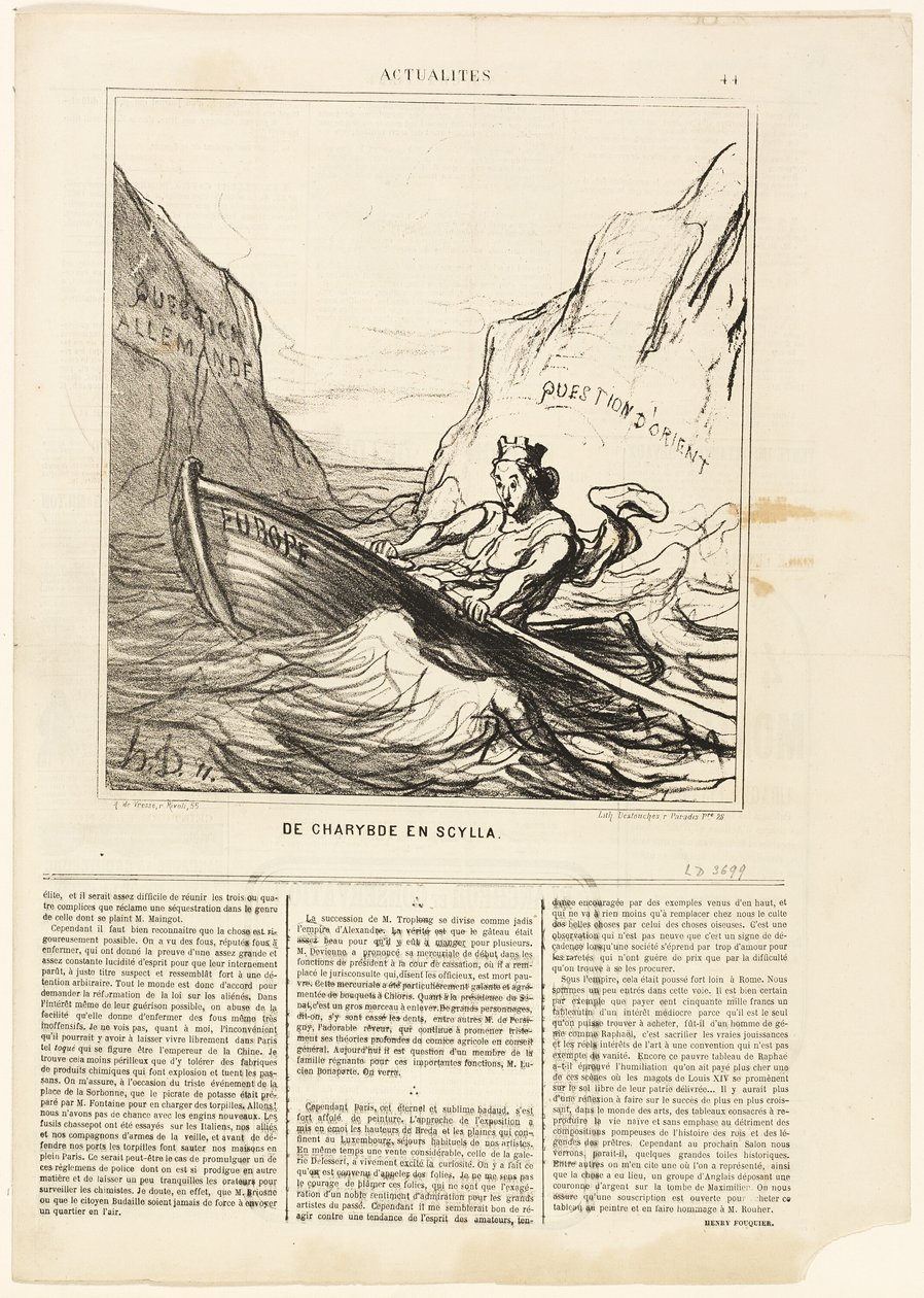 Skylla und Charybdis, Platte 44 aus Actualités von Honoré Victorin Daumier
