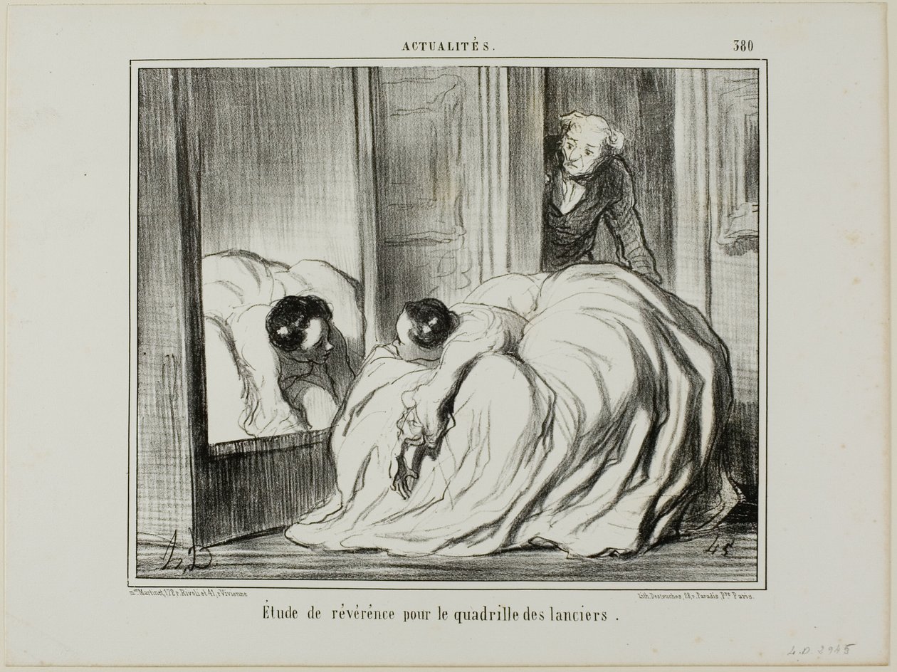 Studie der Ehrfurcht für die Quadrille der Lancers, Platte 380 aus Actualités von Honoré Victorin Daumier