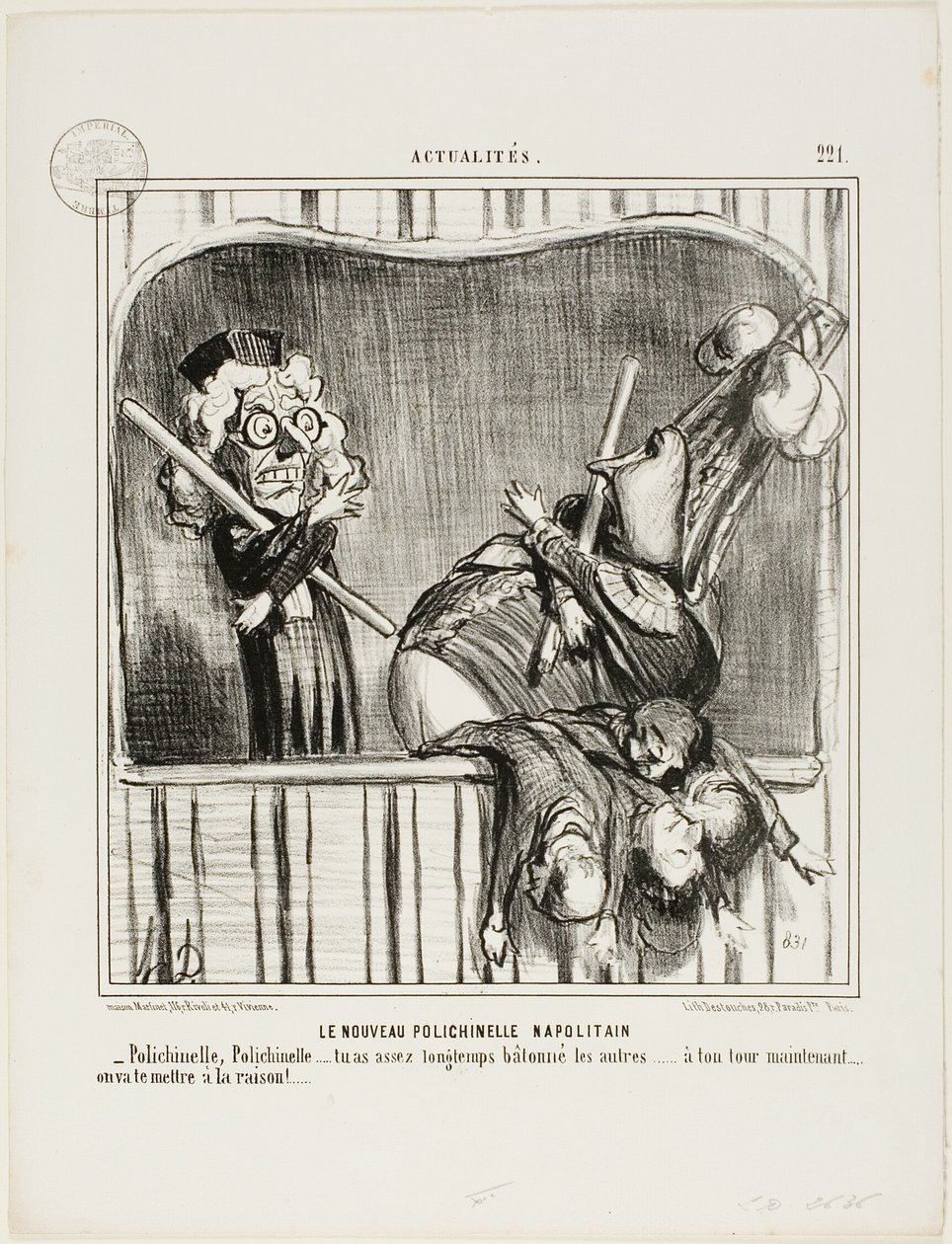 Der neue neapolitanische Spaßmacher, Platte 221 aus Actualités von Honoré Victorin Daumier