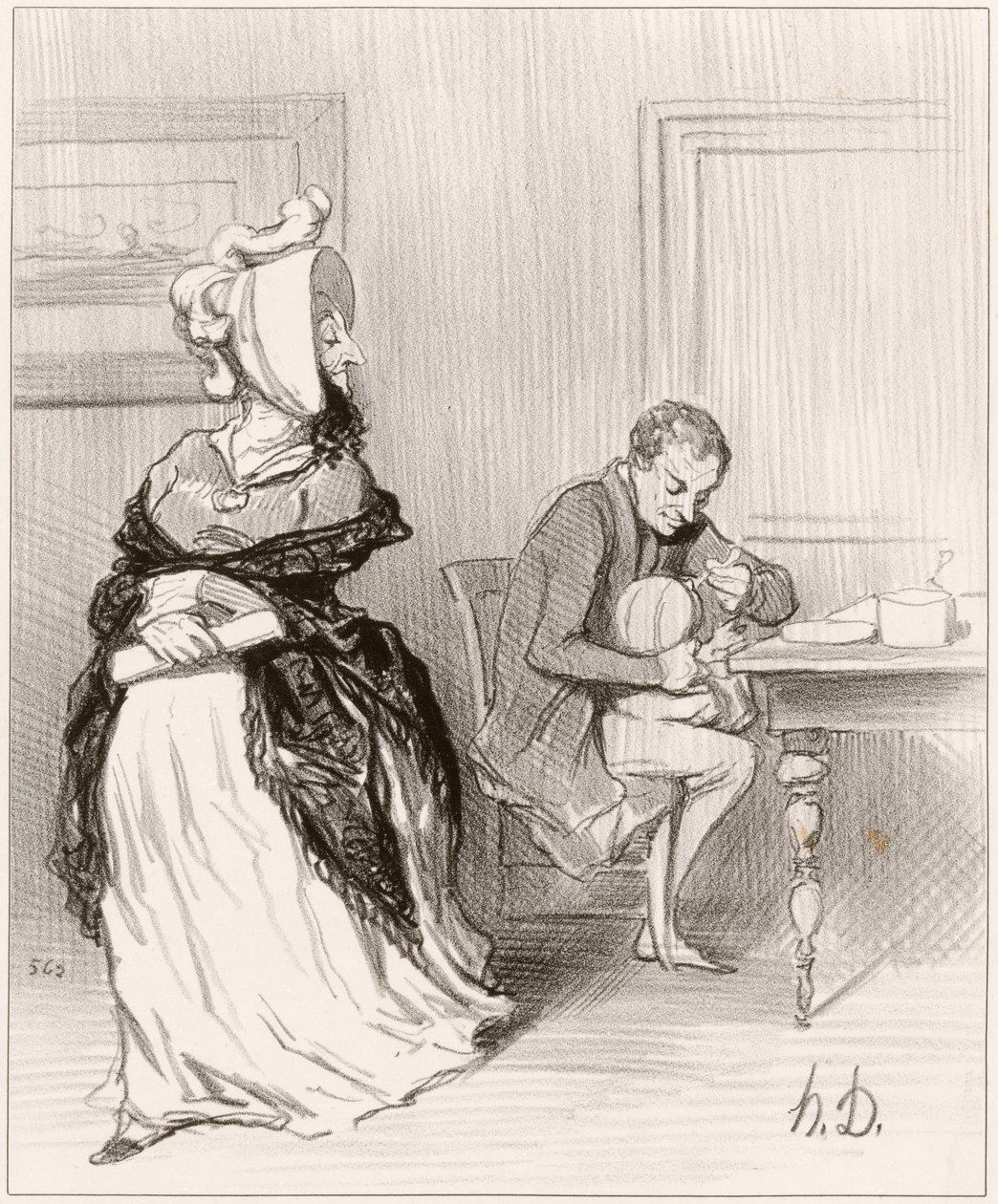 Adieu, mein Lieber, ich gehe zu meinen Verlegern... von Honoré Daumier