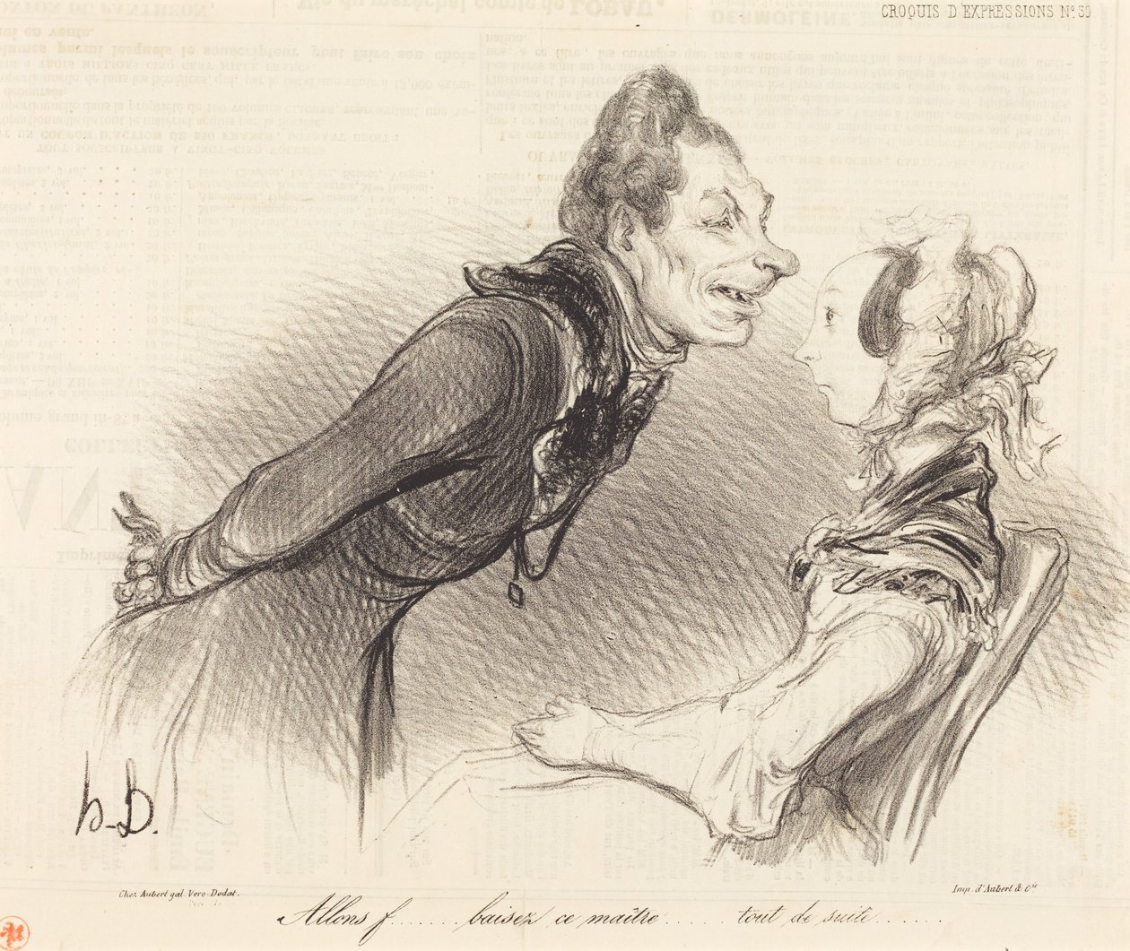 Kommen Sie... küssen Sie diesen Meister... sofort... von Honoré Daumier
