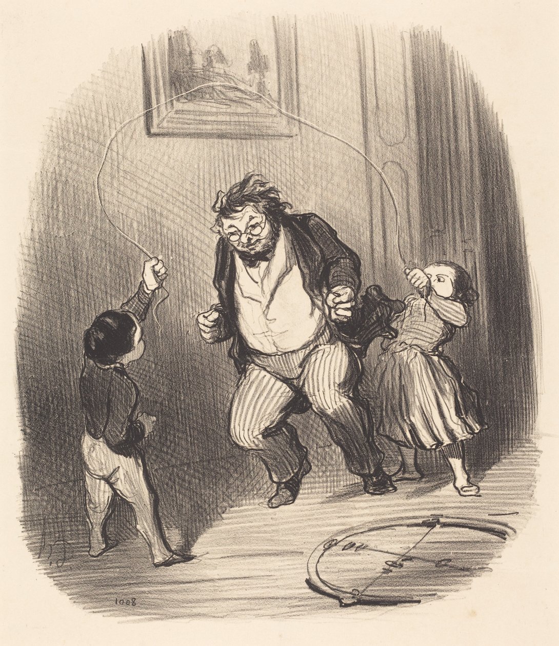 Komm schon, Papa... noch... zweiunddreißig Runden!... von Honoré Daumier