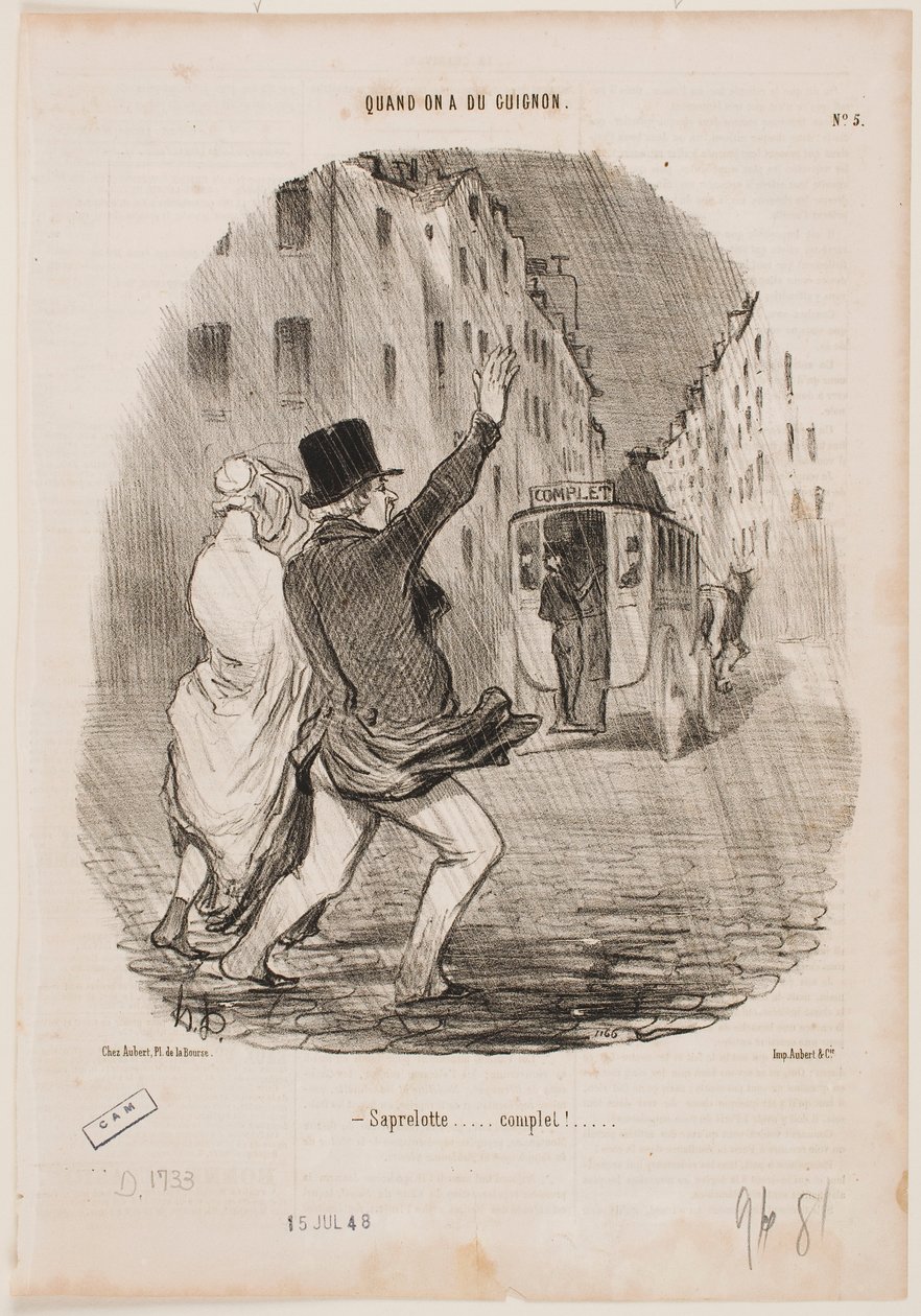 Verdammt! Es ist voll! von Honoré Daumier