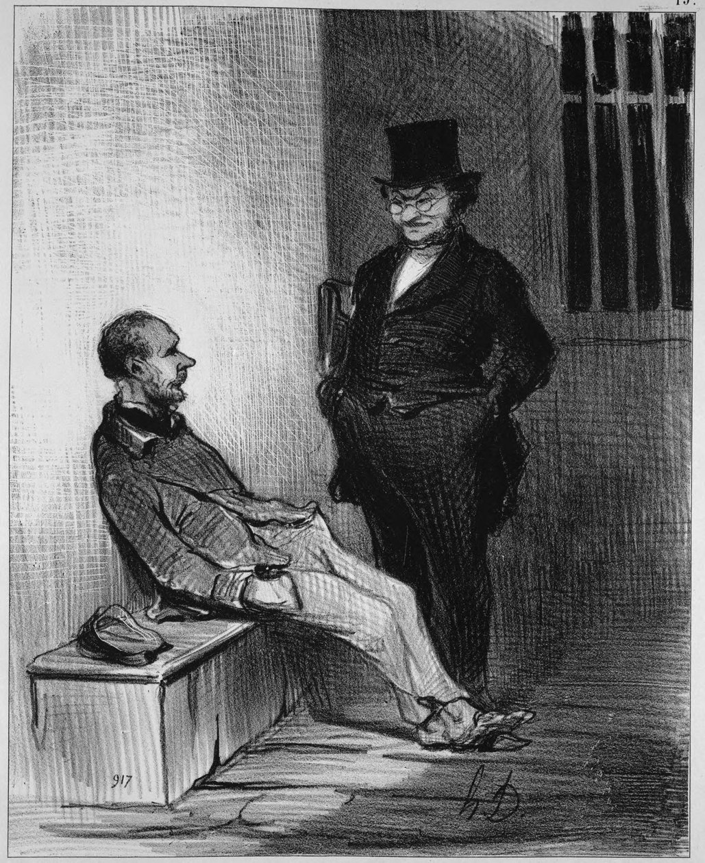 Was mich stört, ist, dass ich wegen zwölf Diebstählen angeklagt bin!...Es gibt zwölf...umso besser...ich werde auf Monomanie plädieren!... von Honoré Daumier