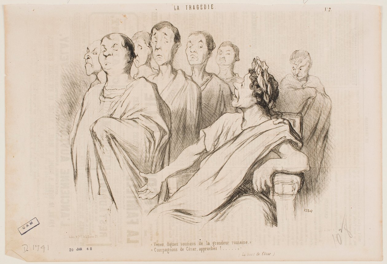 Kommt, würdige Säulen römischer Größe... Freunde Caesars, nähert euch! von Honoré Daumier