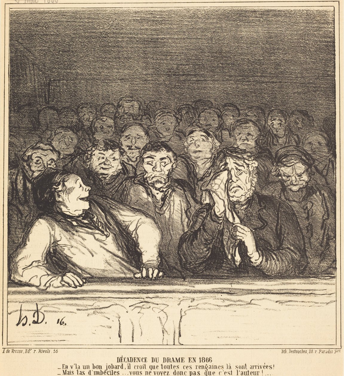 Verfall des Dramas im Jahr 1866 von Honoré Daumier