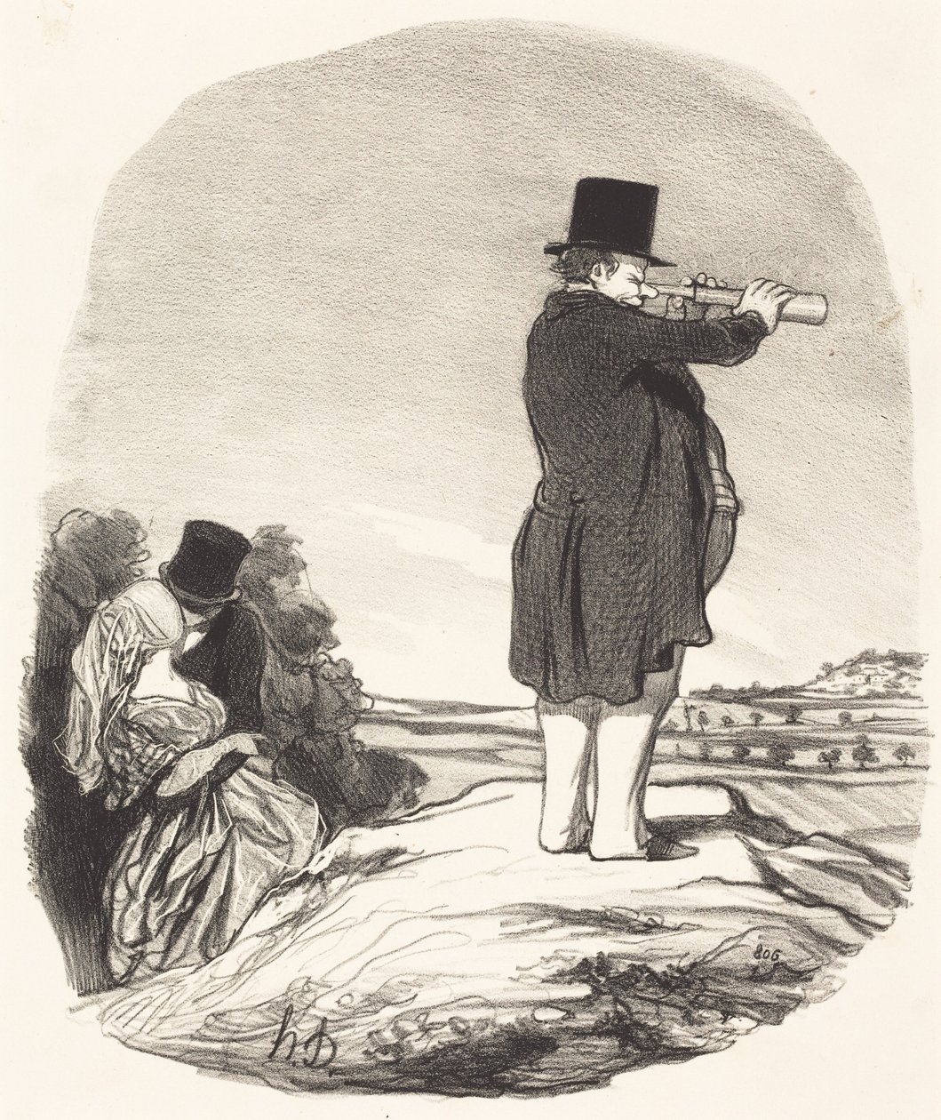 Sag mal, meine Frau... ich sehe nichts! von Honoré Daumier
