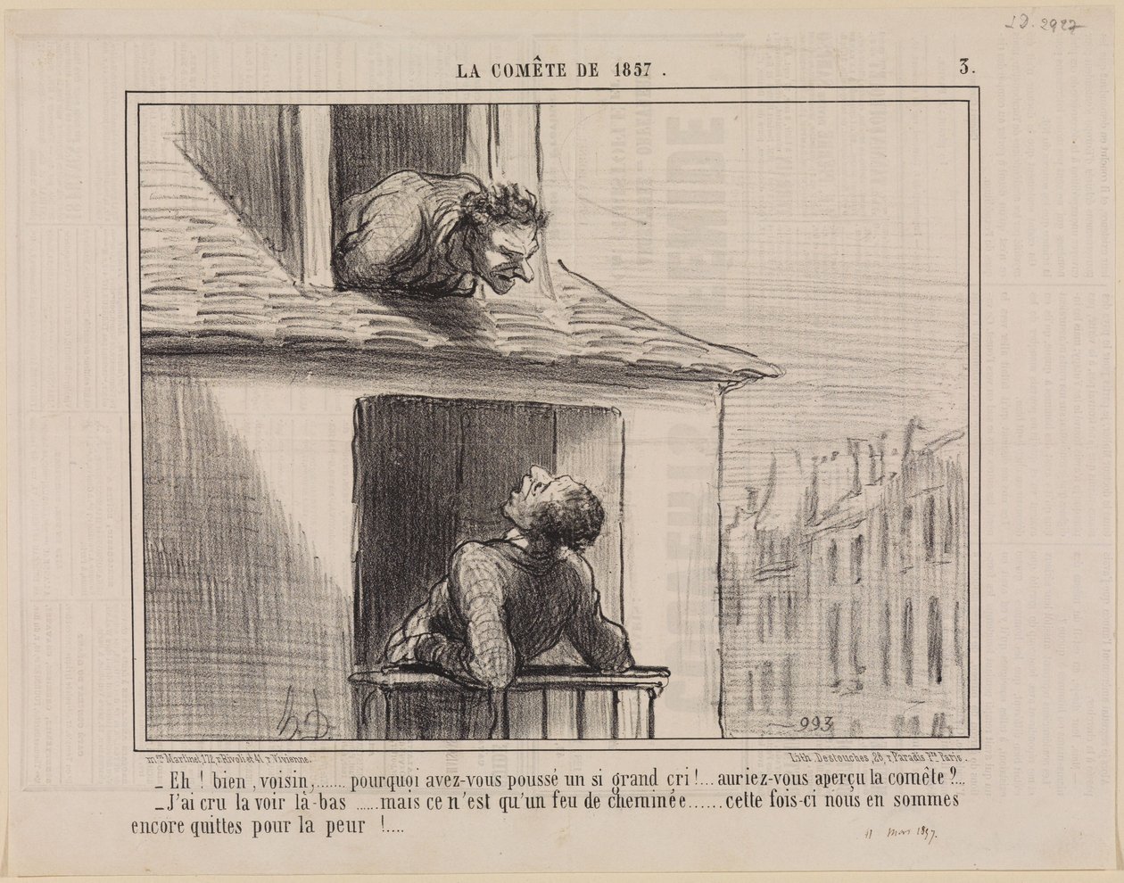 Eh! bien, voisin,... (La Comète de 1857, Blatt 3) von Honoré Daumier
