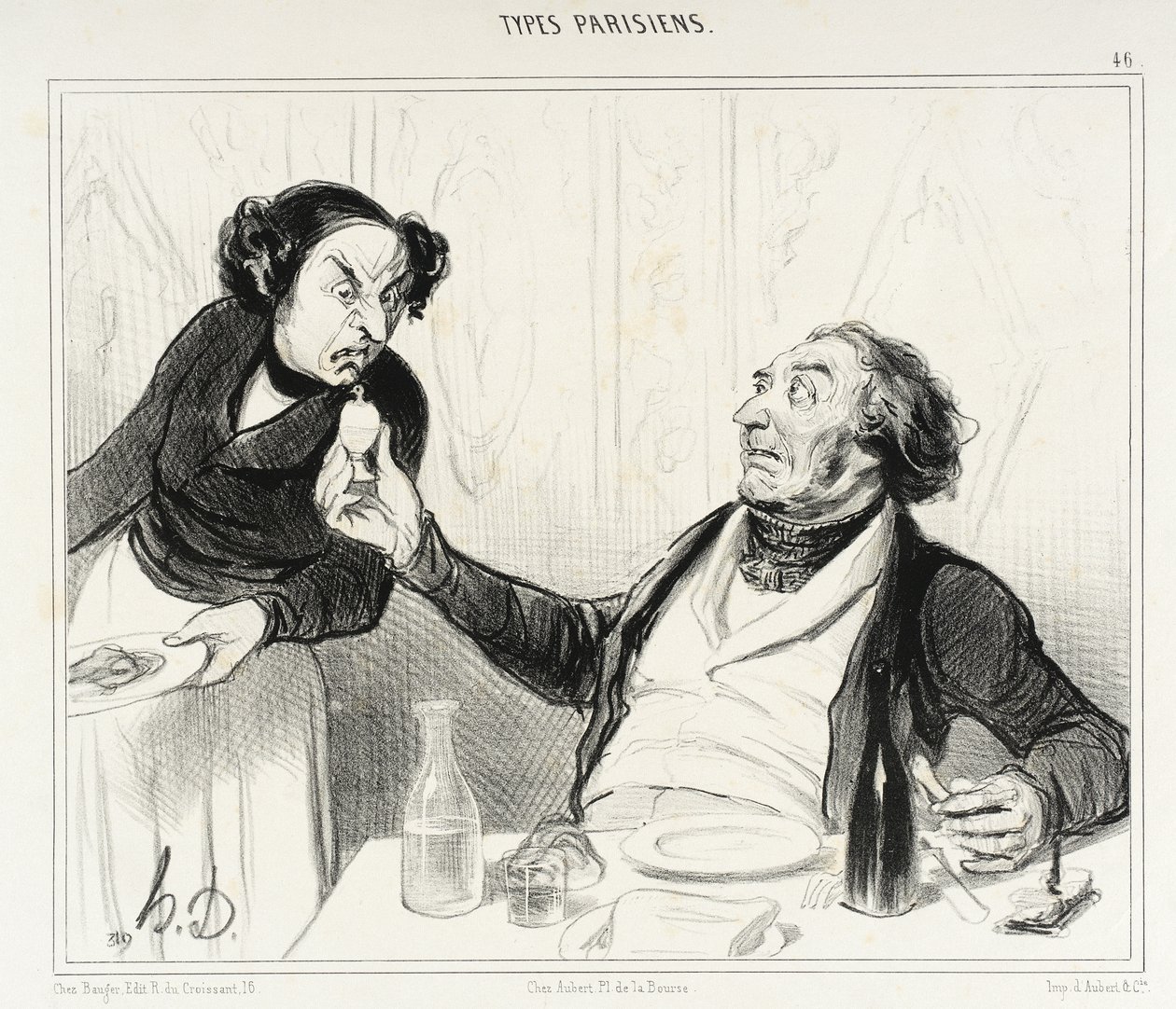 Kellner, was ist denn das da?... von Honoré Daumier