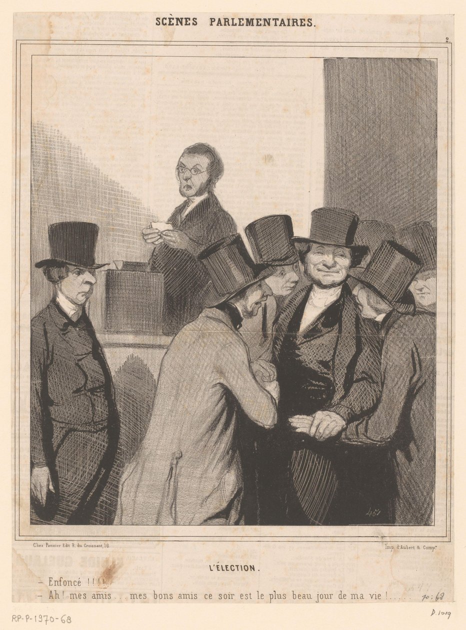 Karikatur von zwei Kandidaten nach dem Wahlergebnis von Honoré Daumier