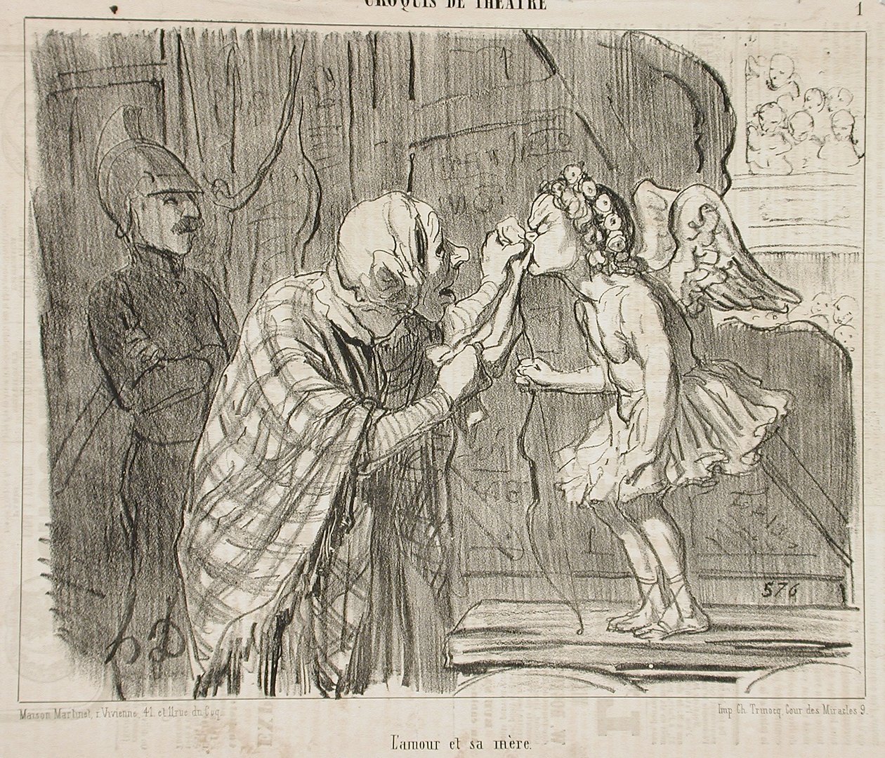 Amor und seine Mutter von Honoré Daumier