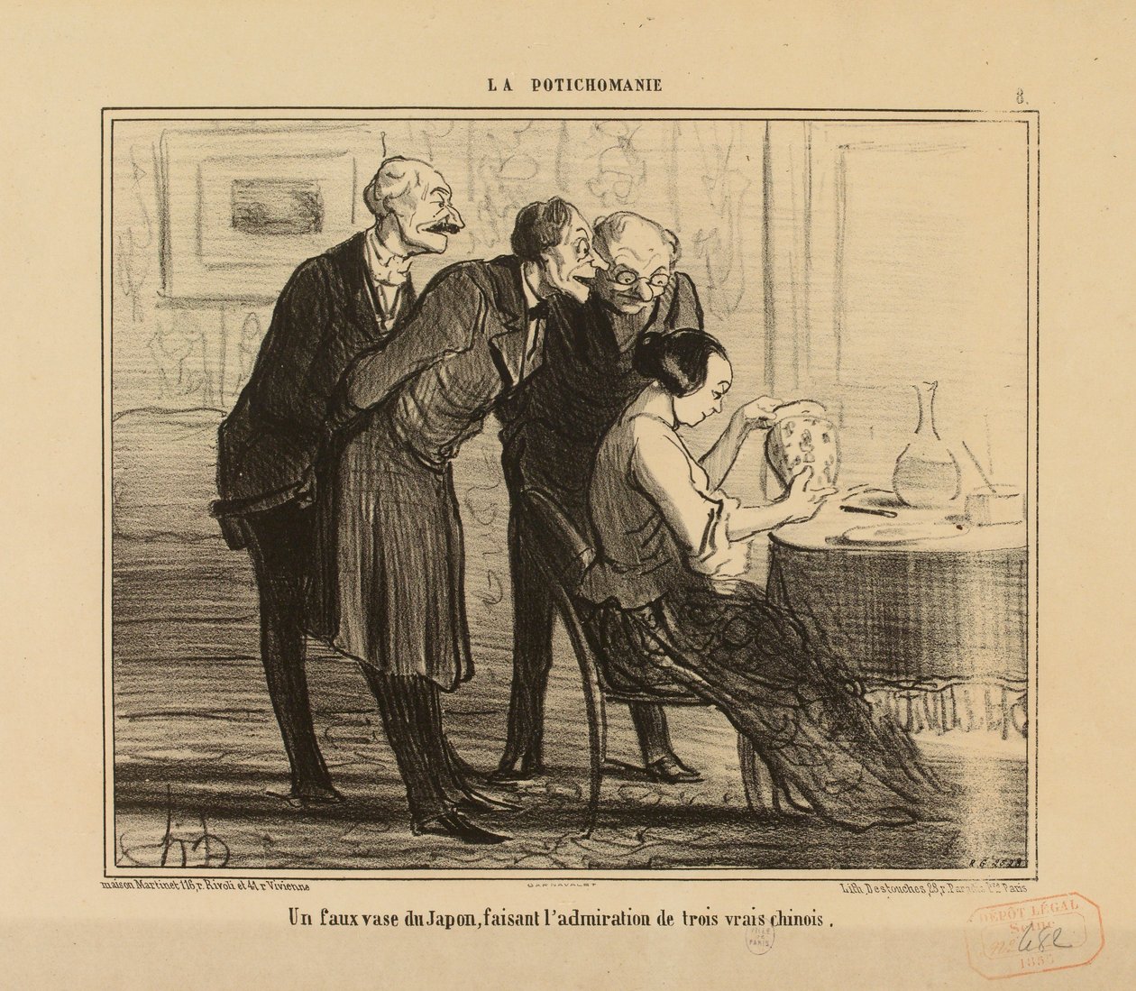 Die Potichomanie Nr. 8: Eine falsche Vase aus Japan, die Bewunderung erregt... von Honoré Daumier