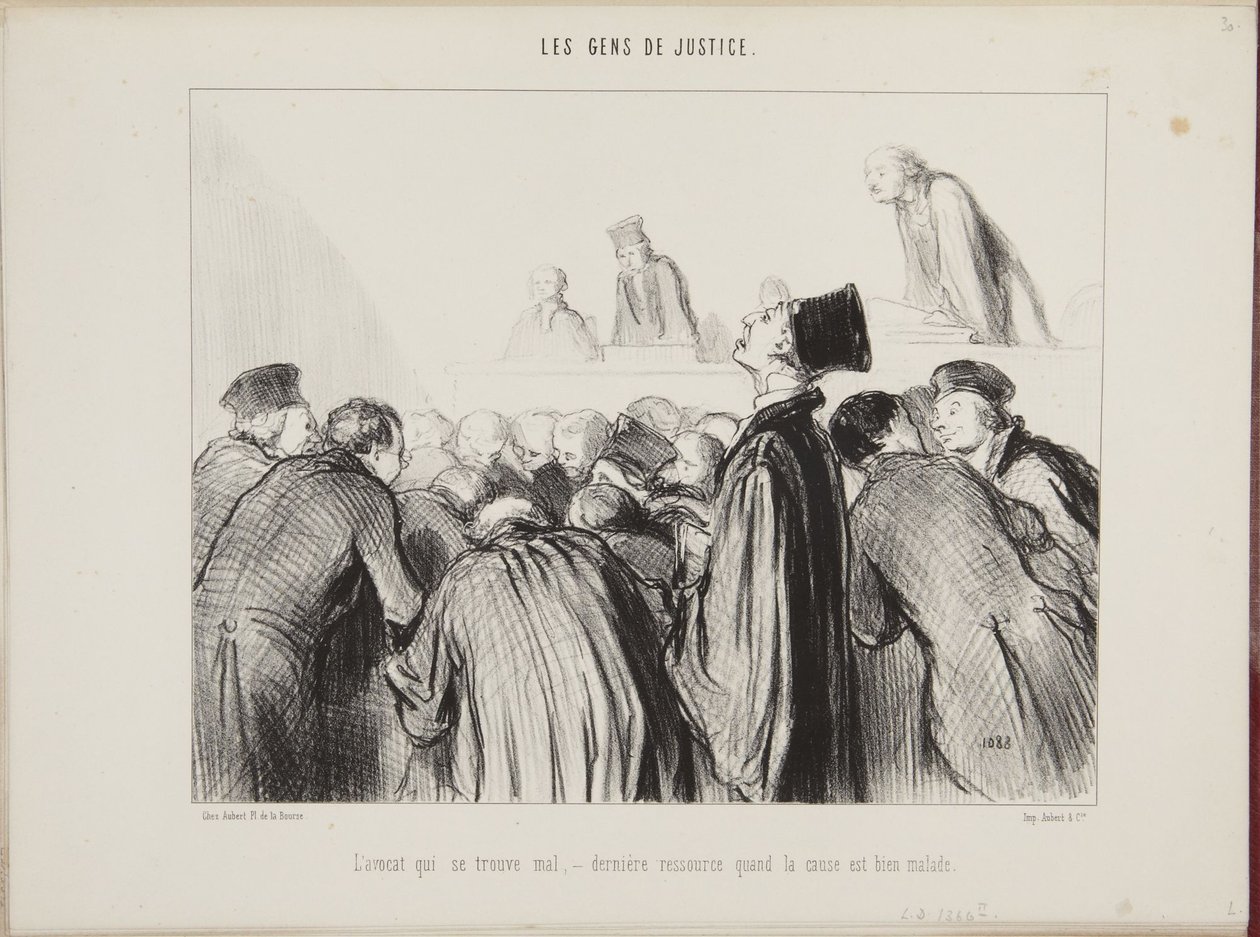 Der Anwalt, dem schlecht wird - letzter Ausweg, wenn der Fall schwer krank ist von Honoré Daumier