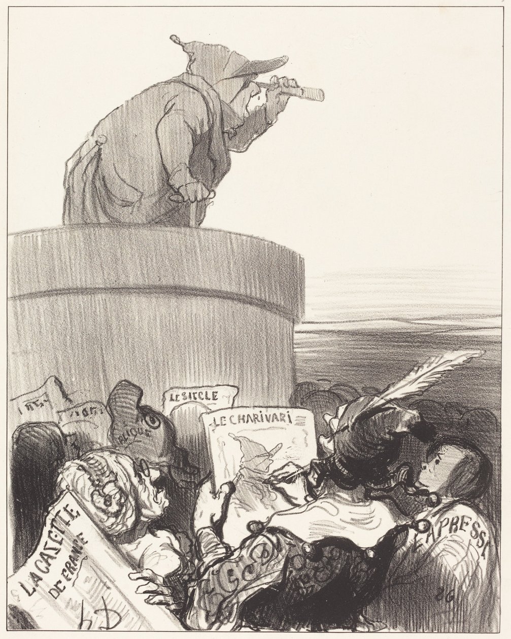 Le Constitutionnel betrachtet den politischen Horizont von Honoré Daumier