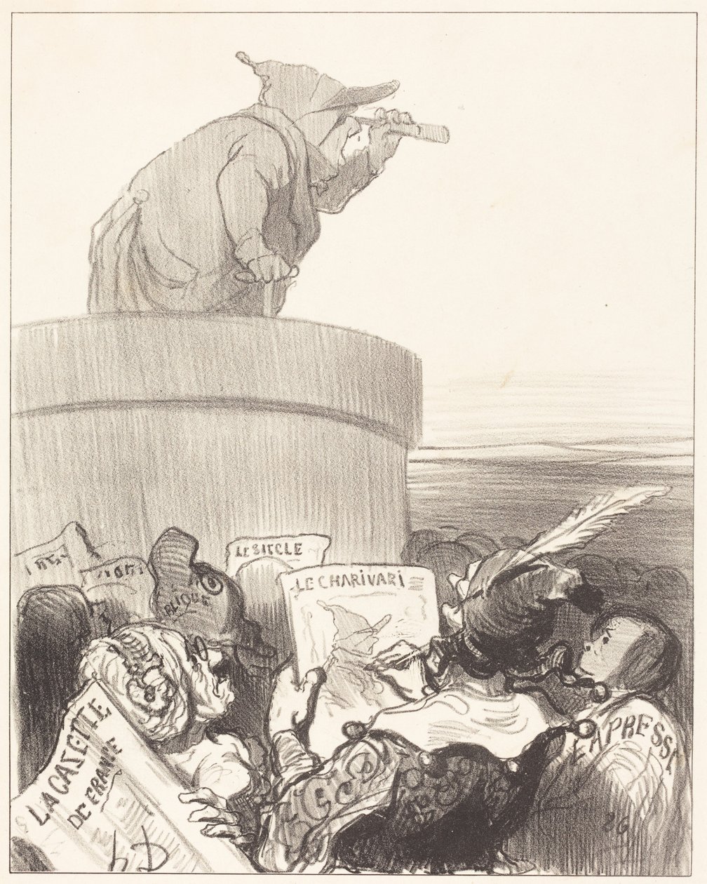 Le Constitutionnel betrachtet den politischen Horizont von Honoré Daumier