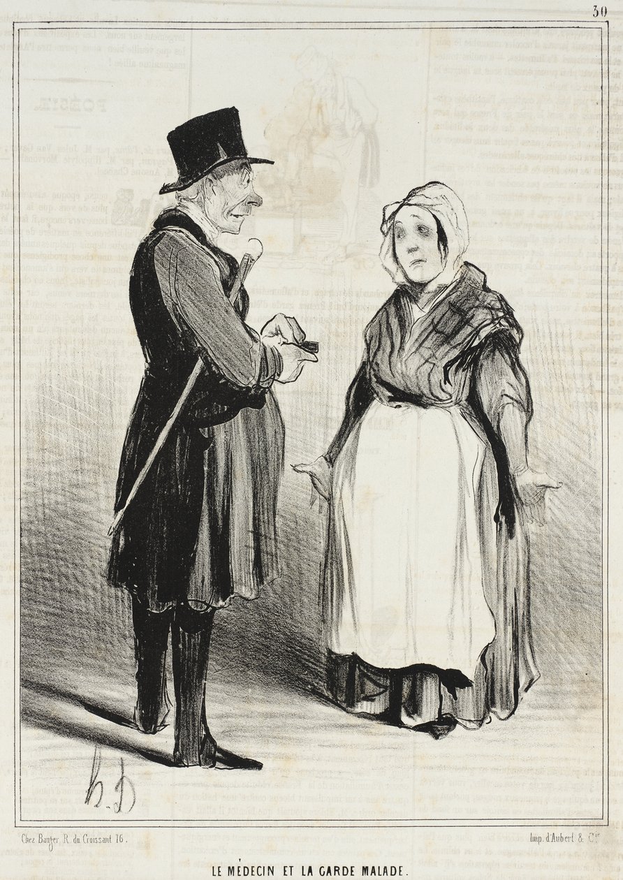 Der Arzt und die Krankenpflegerin von Honoré Daumier