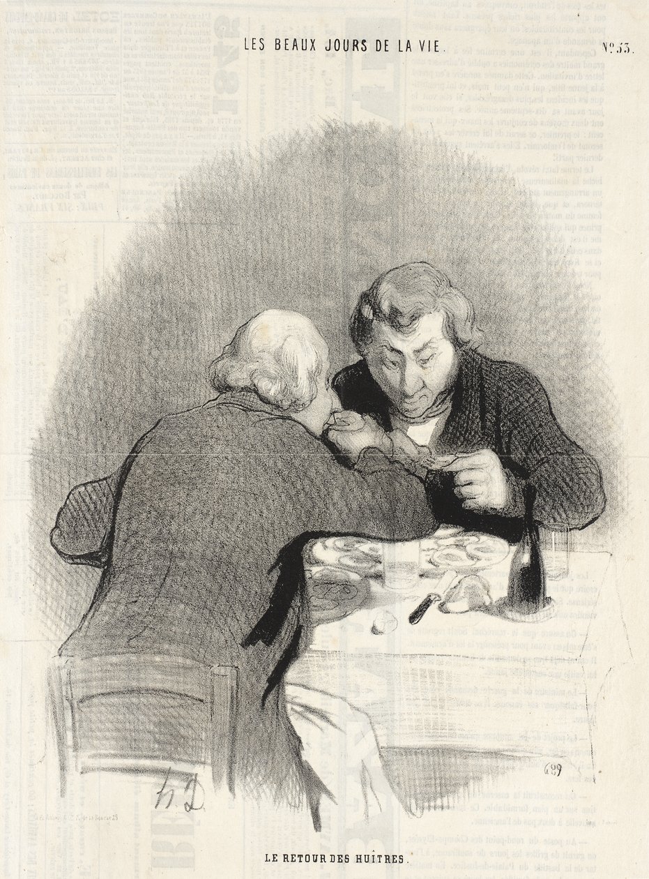 Die Rückkehr der Austern von Honoré Daumier