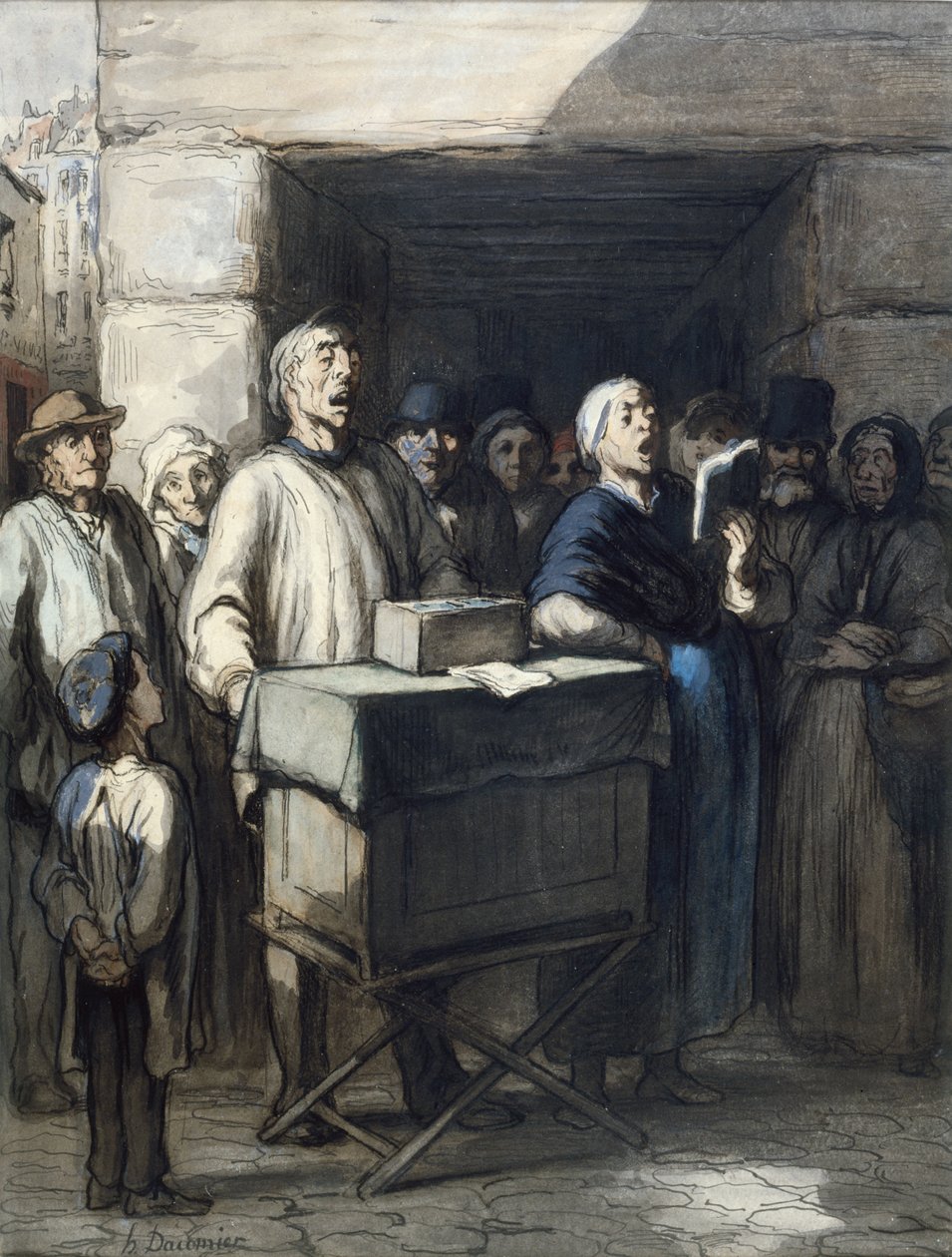 Der Leierkastenmann von Honoré Daumier