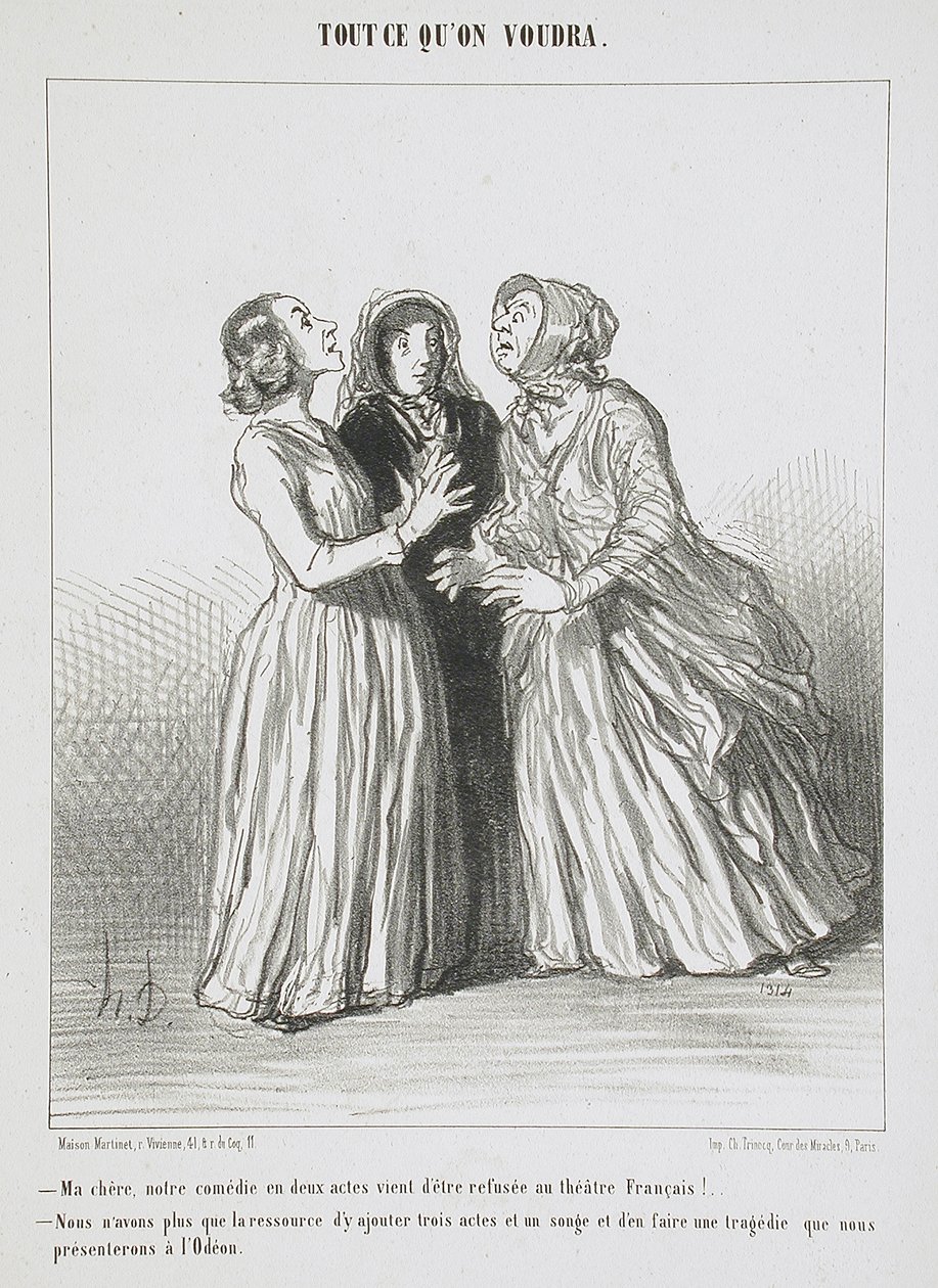 Meine Liebe, unser Zweiakter wurde am Théâtre Français abgelehnt! von Honoré Daumier