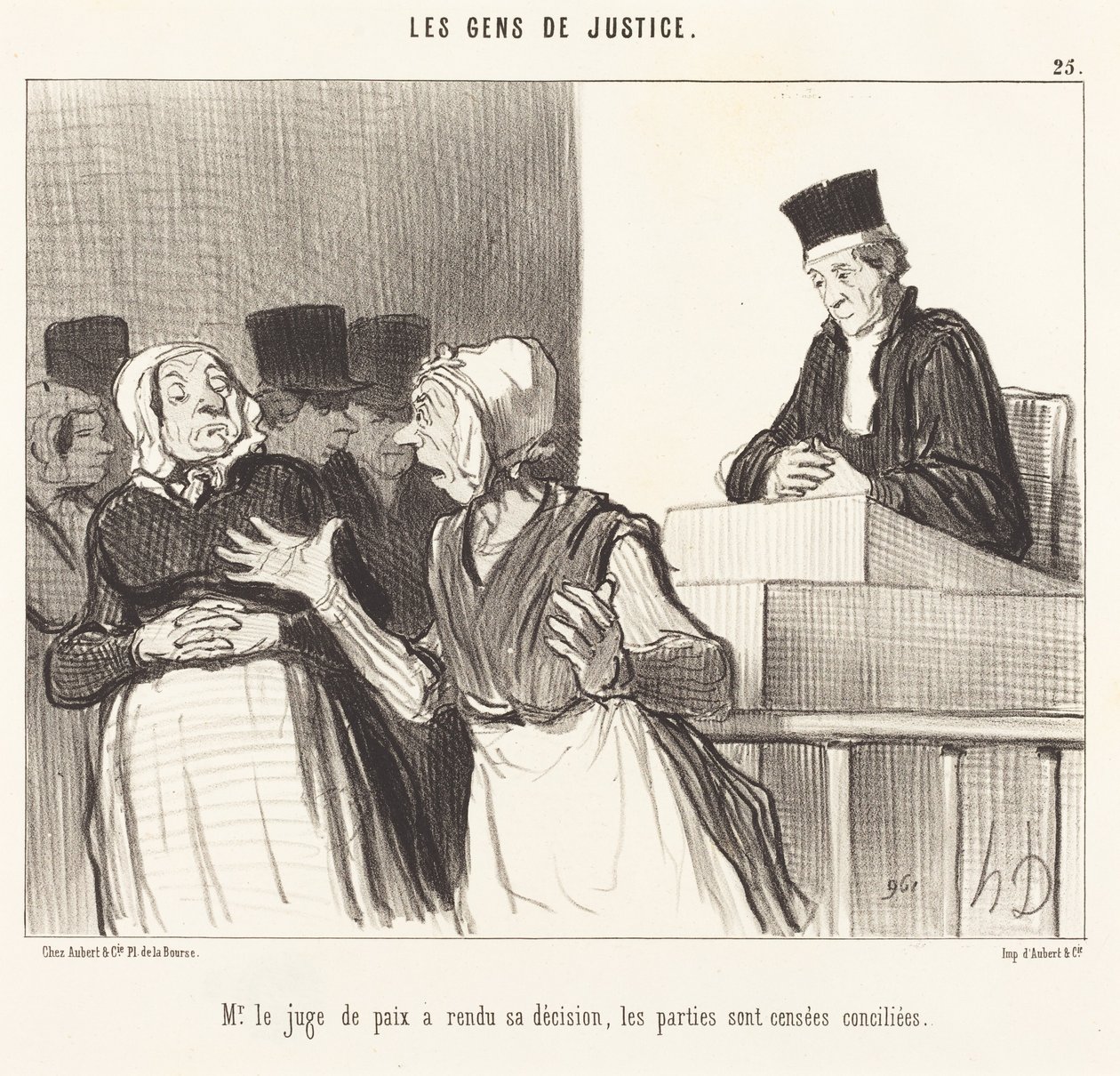 Herr Friedensrichter hat seine Entscheidung getroffen... von Honoré Daumier