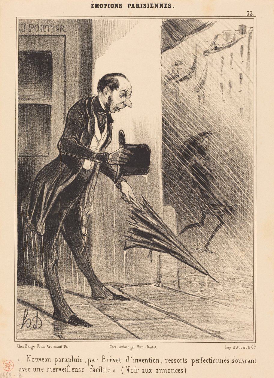 Neuer Regenschirm, von Brevet... von Honoré Daumier