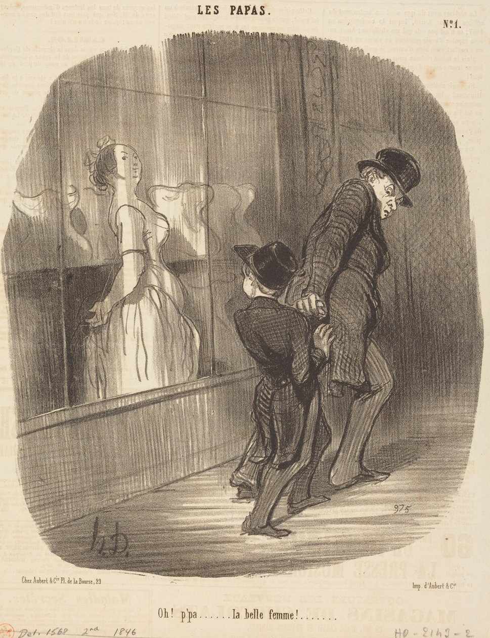 Oh! Papa... die schöne Frau! von Honoré Daumier