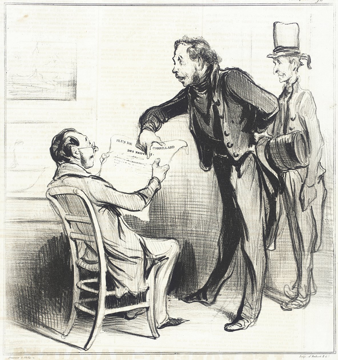 Ja, mein Herr, gegen ein kleines Abonnement für unsere Versicherung... von Honoré Daumier
