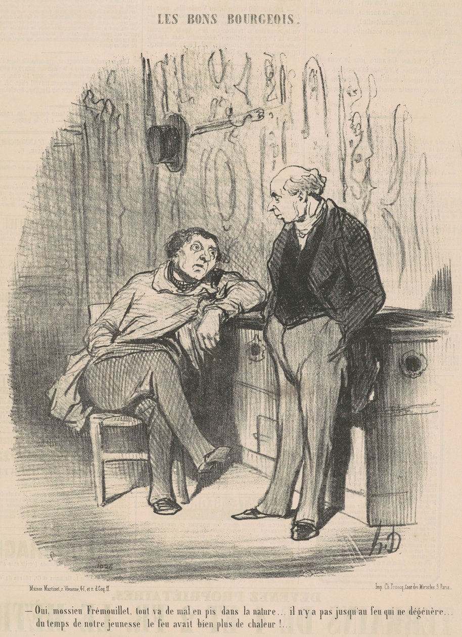 Ja, Herr Fremouillet, alles geht von schlecht zu schlimmer... von Honoré Daumier