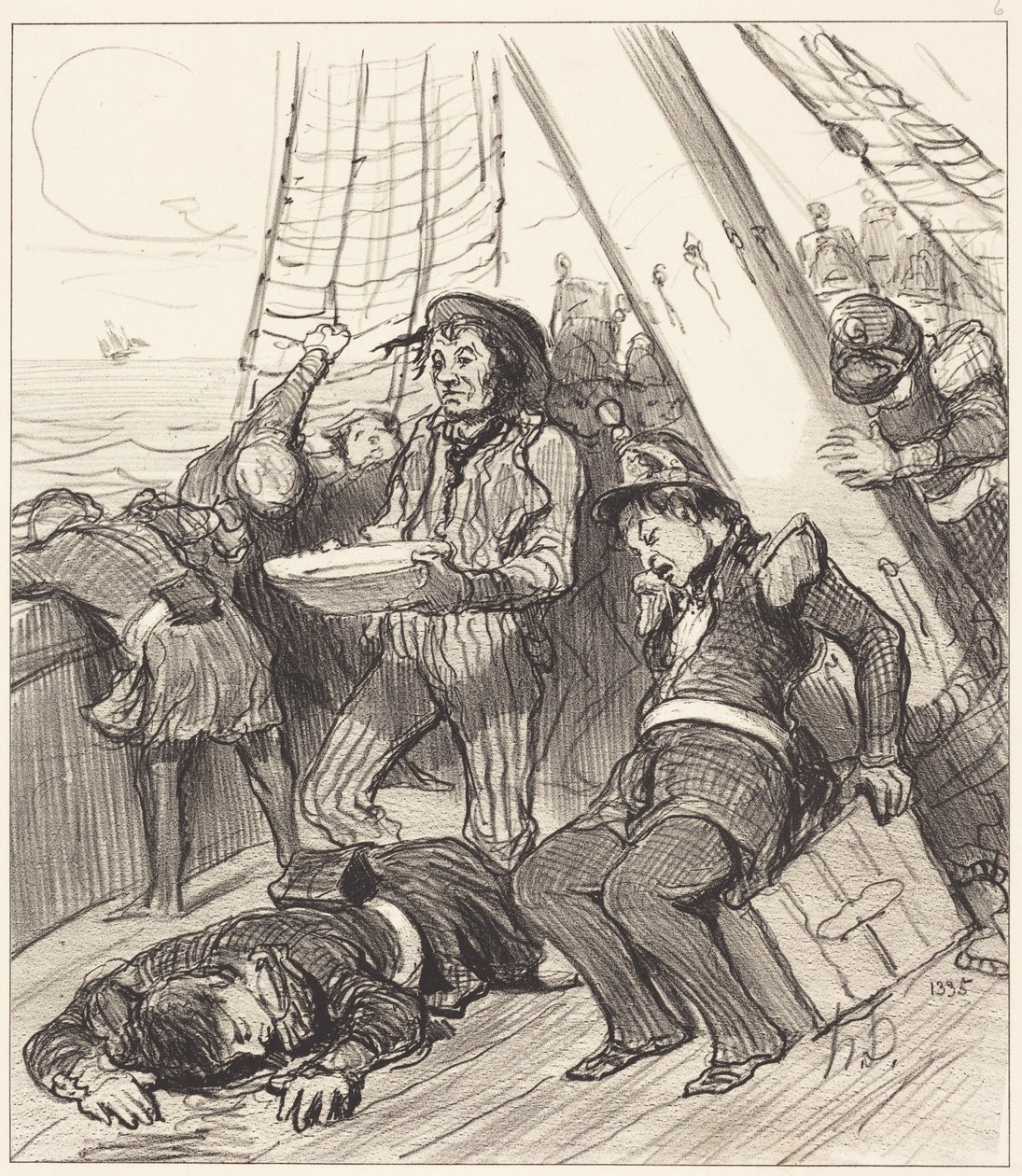 Mehrere Nationalgardisten, die nicht daran gedacht hatten... von Honoré Daumier