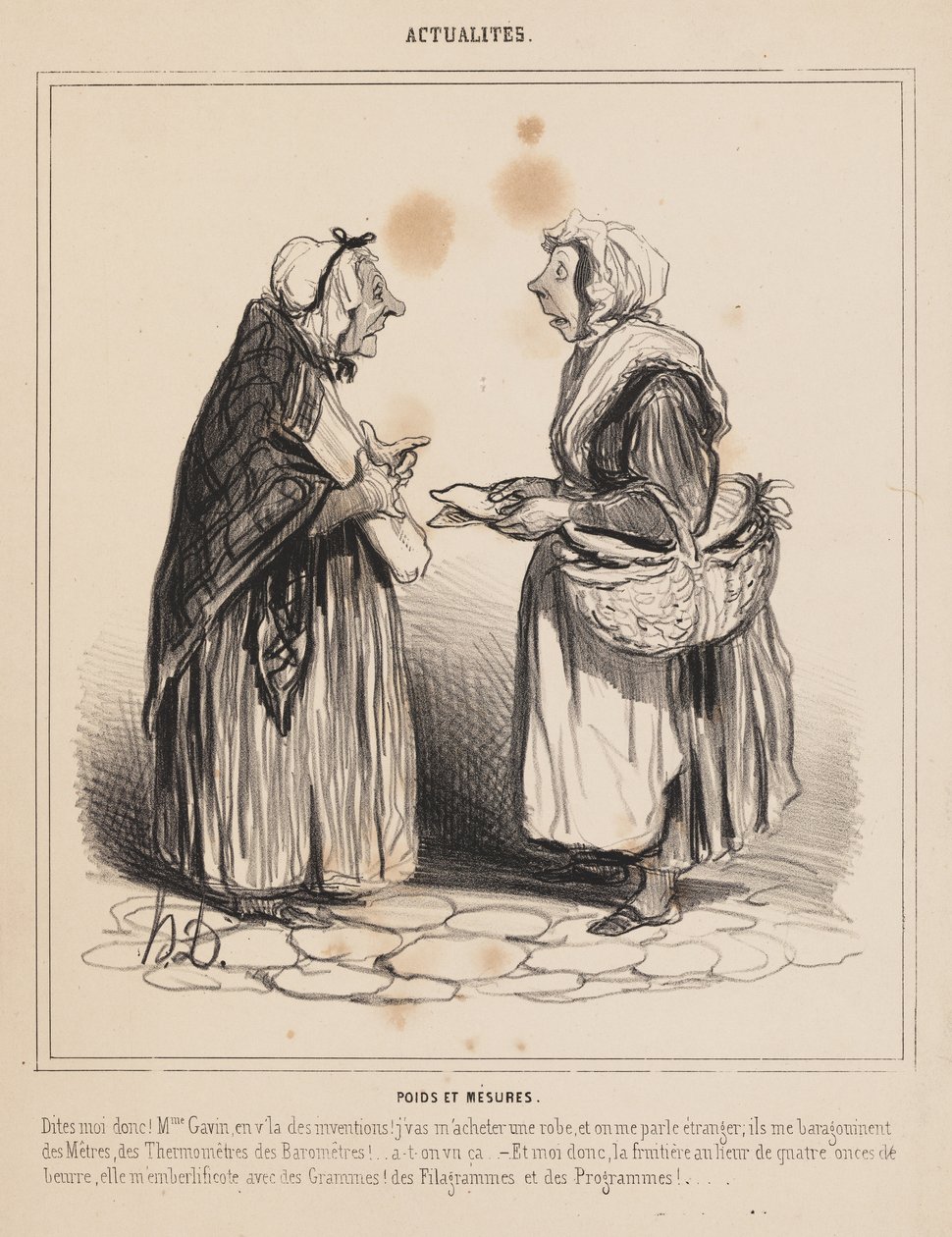 Gewichte und Maße, aus "Aktualitäten" von Honoré Daumier
