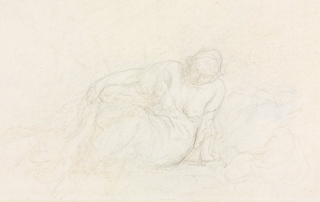Liegende Frau, die sich auf ihren Arm stützt (verso) von Honoré Daumier