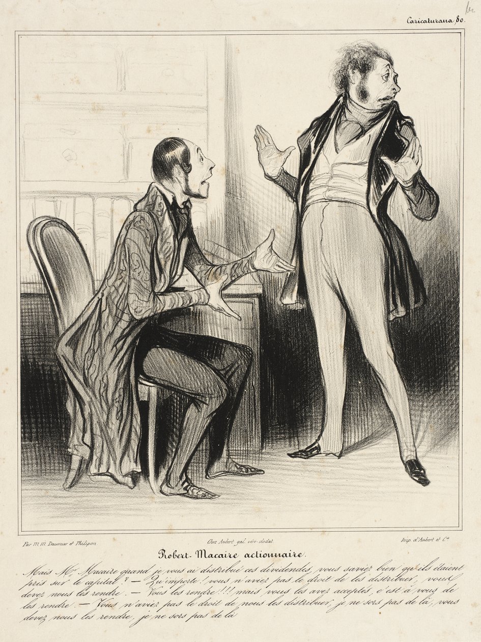 Robert Macaire als Aktionär von Honoré Daumier