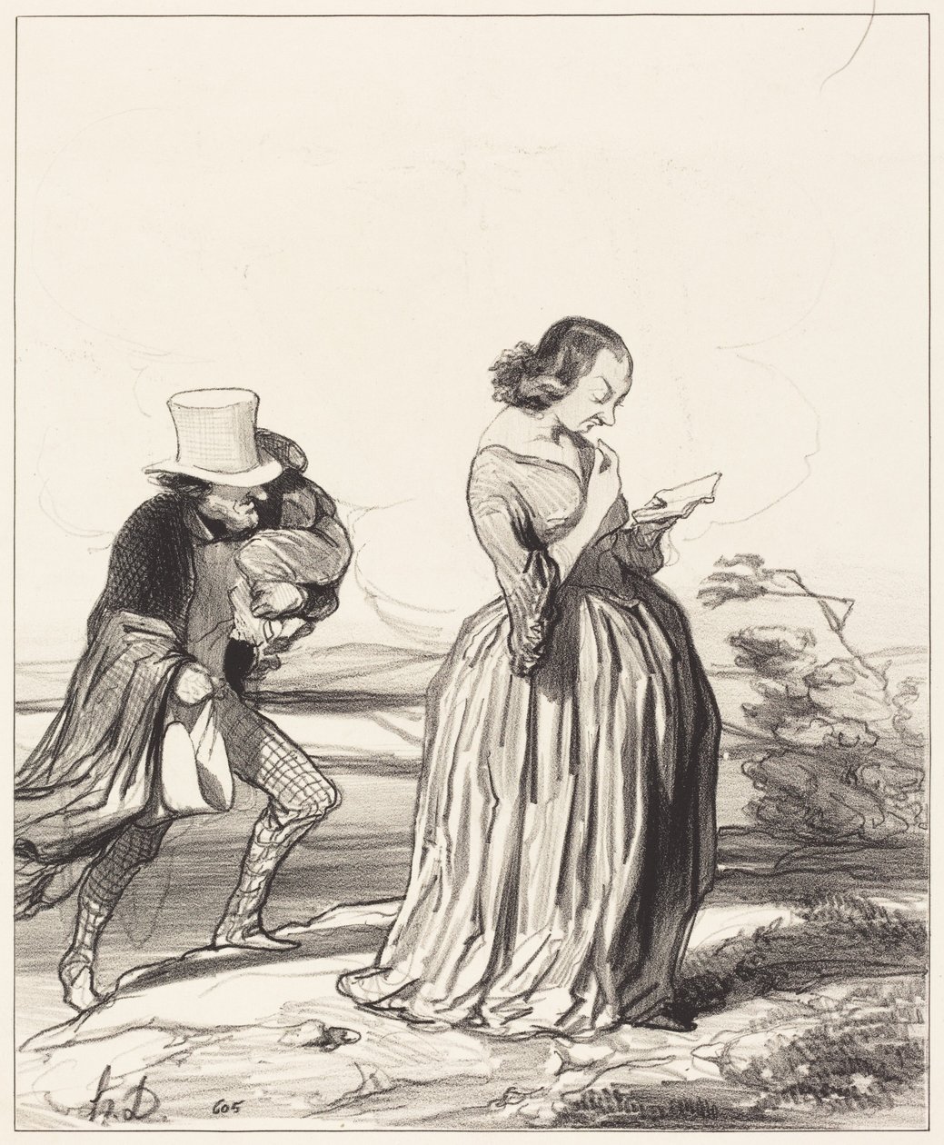 Saperlotte!... wie ich mir wünsche... dass meine Frau fertig ist... von Honoré Daumier