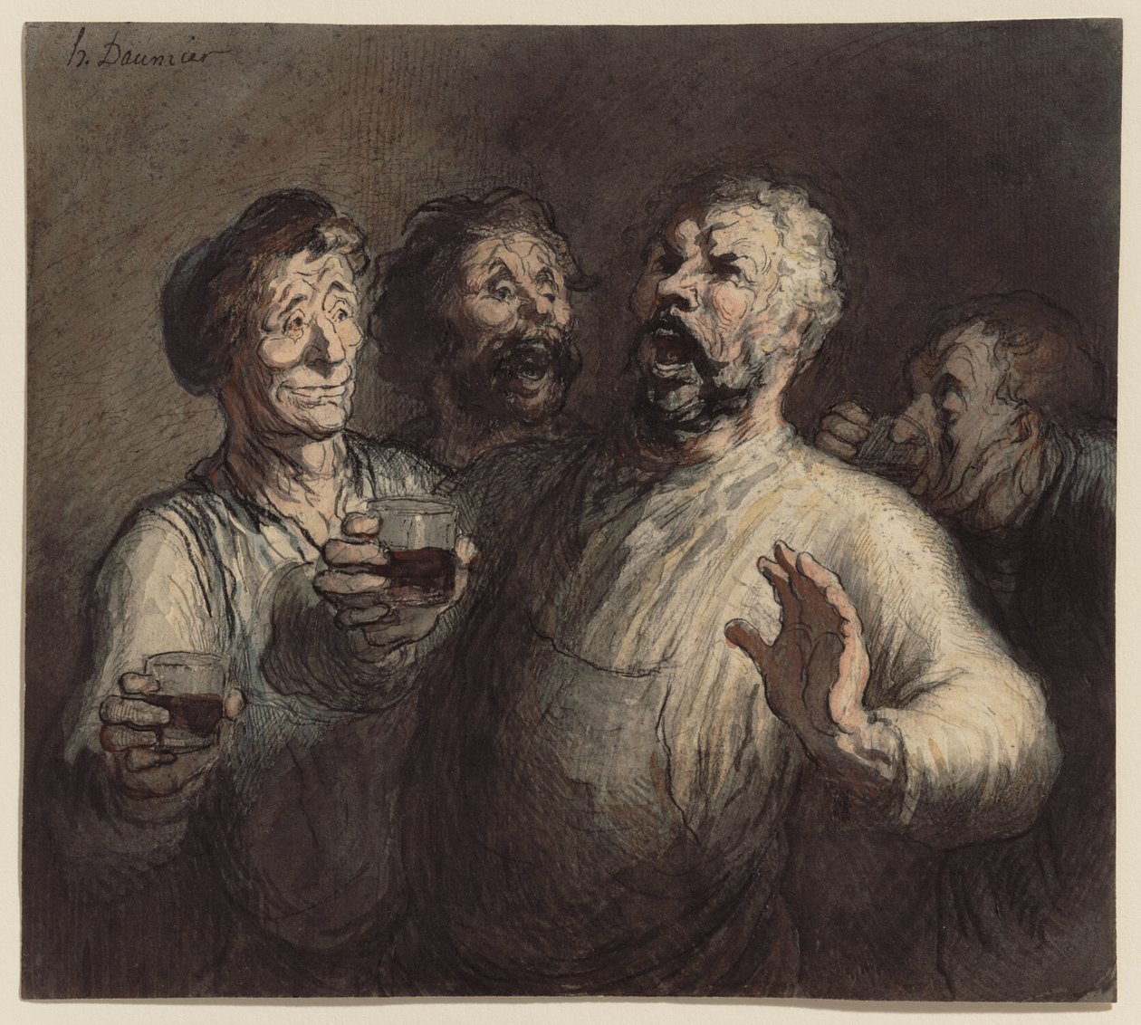 Die Trinker von Honoré Daumier
