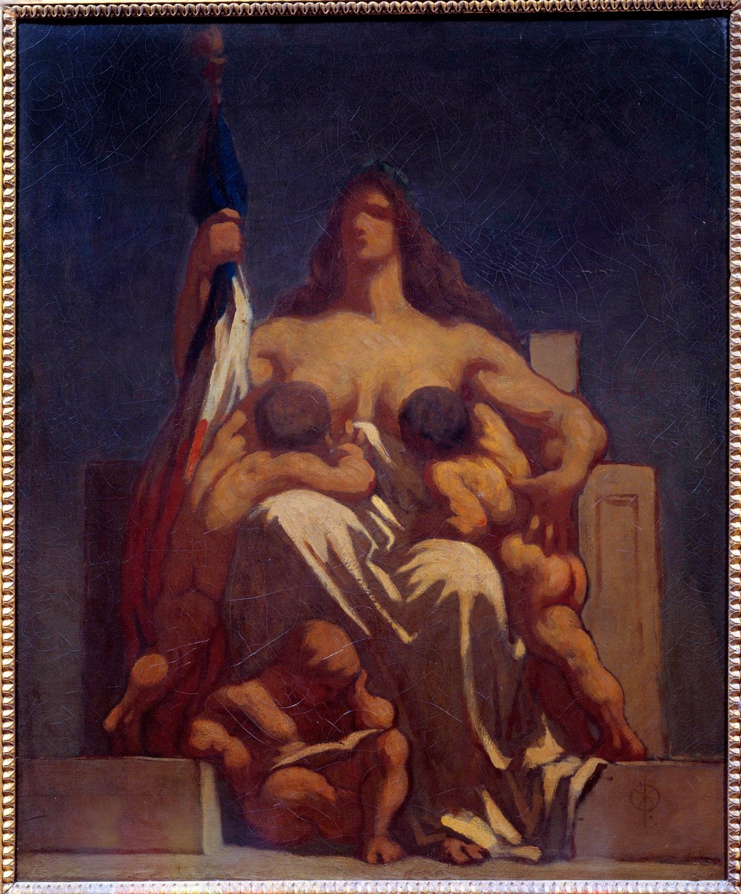 Die Republik - Allegorie Frankreichs, die ihre Kinder nährt von Honoré Daumier