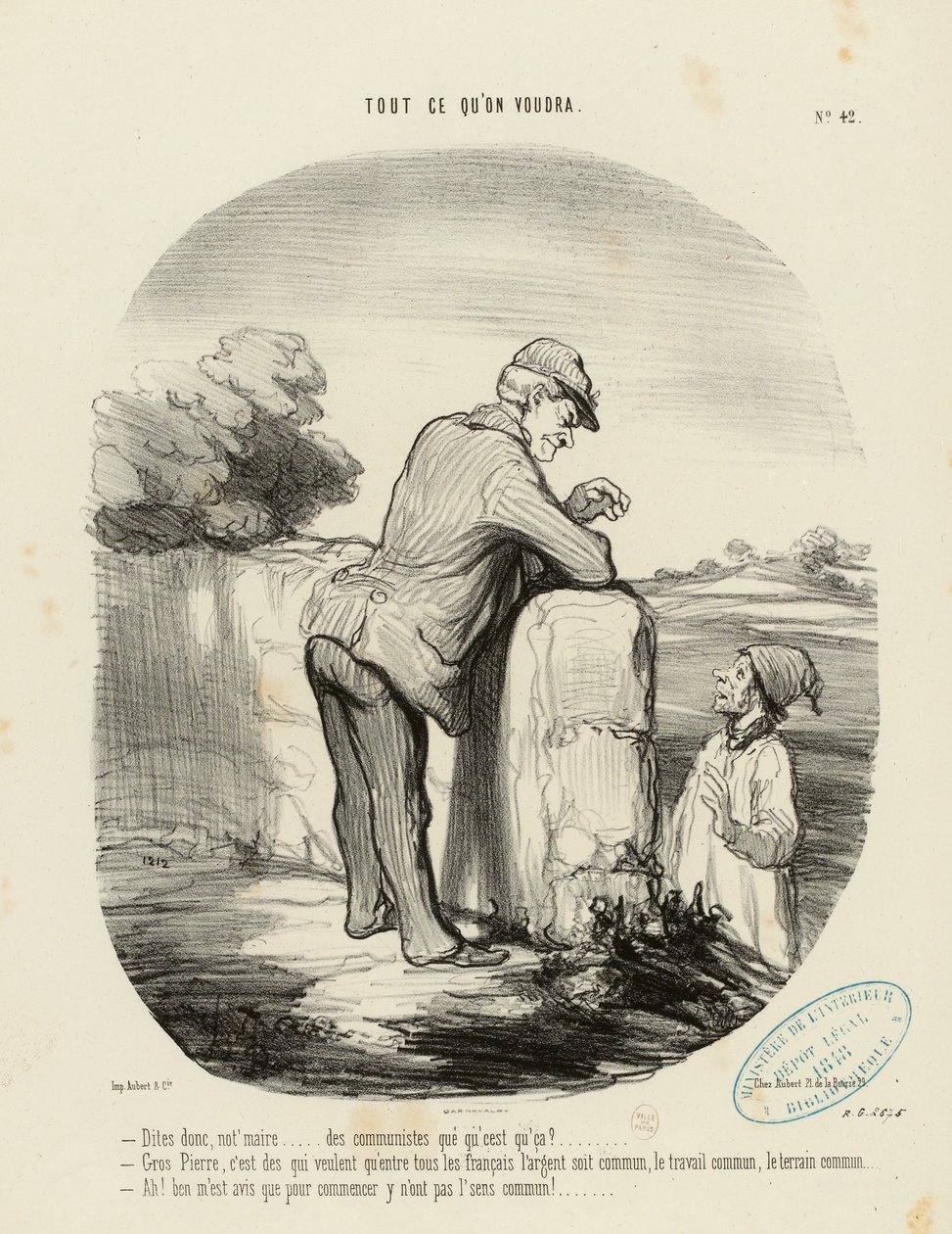 Tout ce qu'on voudra Nr. 42: - Sagen Sie mal, Herr Bürgermeister... was sind Kommunisten? ... von Honoré Daumier